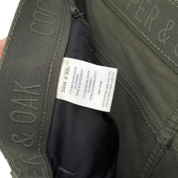 Copper & Oak Mens All Day Tech Pants Green Size 34 x 32 Style K2F901 Stretch - Picture 5 of 7